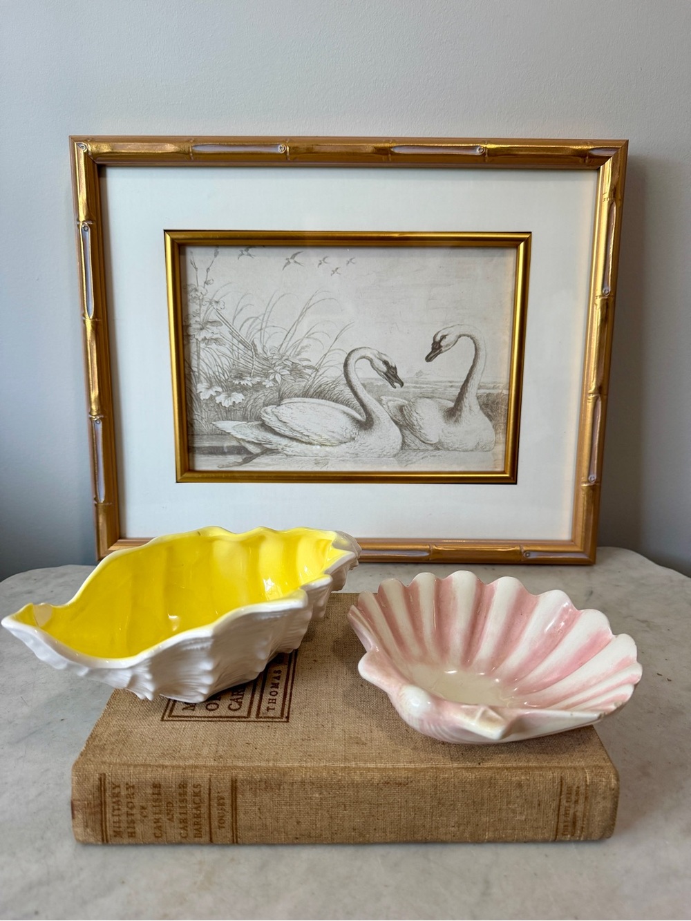 Vintage Fitz & Floyd Shell Dish & Pink & White Clam Dish